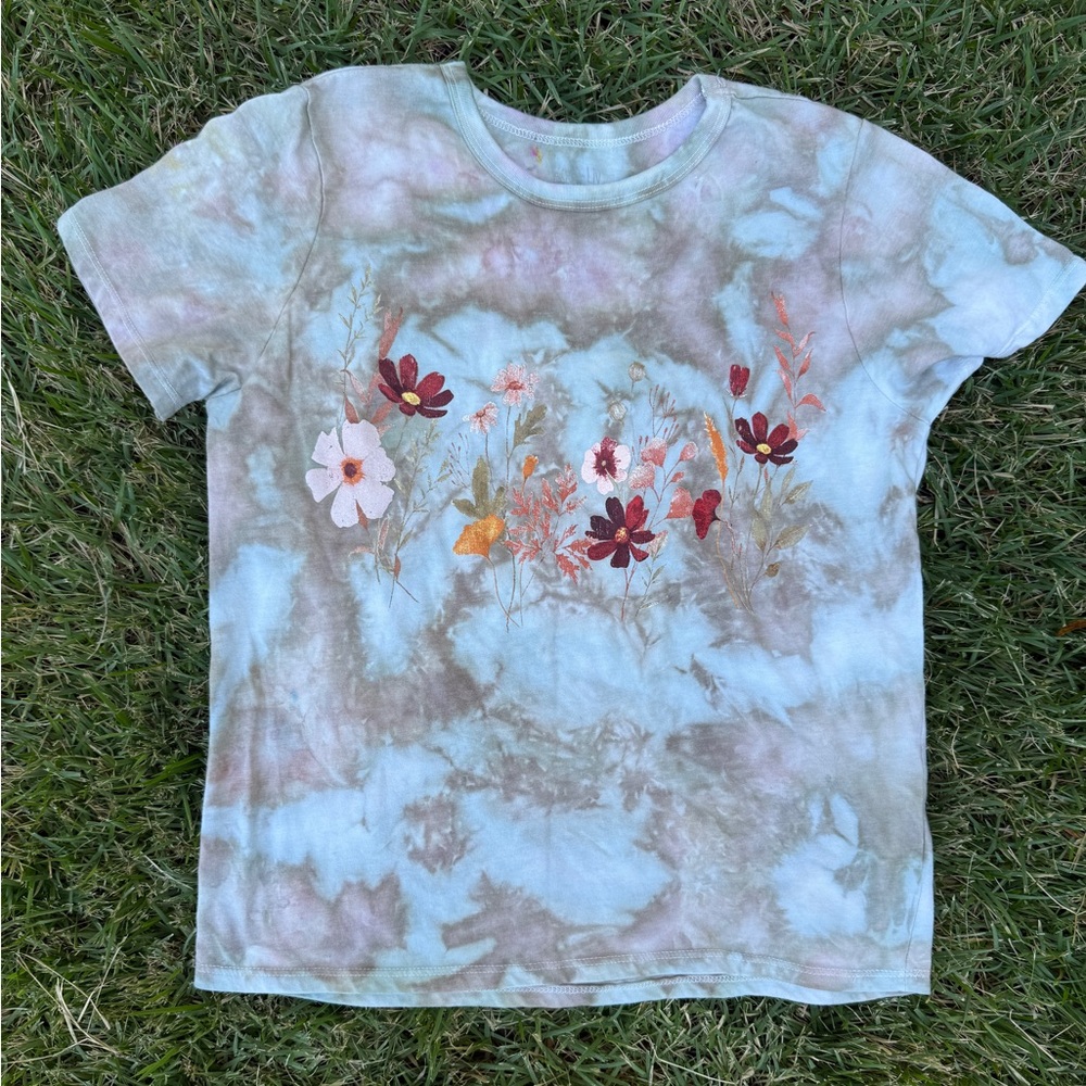 Floral Tie-Dye T-Shirt NEW read description